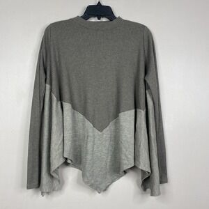 THML‎ Brown Ribbed-Knit Poncho Boho Sweater Women's Size M